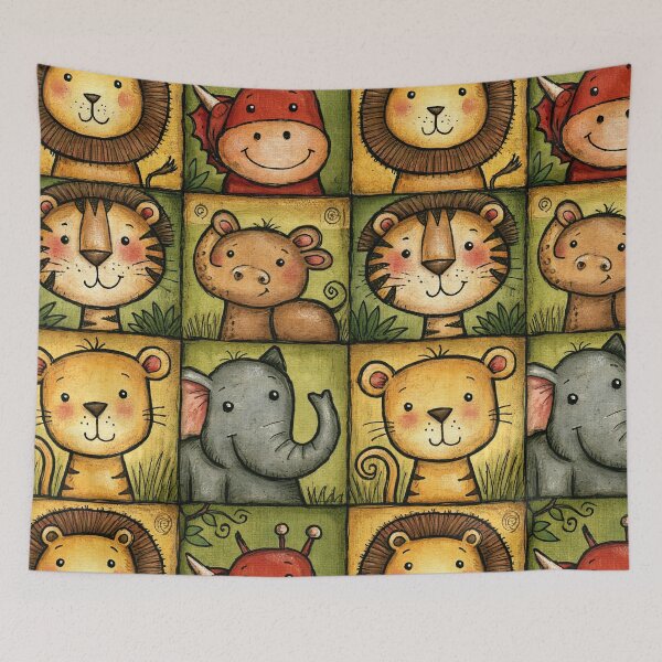 Item preview, Square Animal Portraits Wildlife Grid Art designed and sold by Piotrek0001.