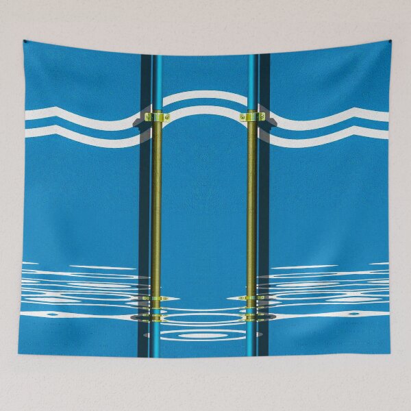 Item preview, exterior pipes and twin white line in curve and beach wave ripples designed and sold by mister-john.