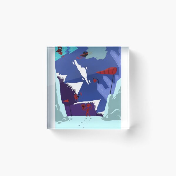 Item preview, Red Robot Expedition in Icy Mountain Landscape designed and sold by J-Mindful.