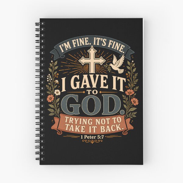 Item preview, I’m Fine It’s Fine I Gave It To God – Funny Christian Faith Humor 1 Peter 5:7 Design designed and sold by PosiMCreations.