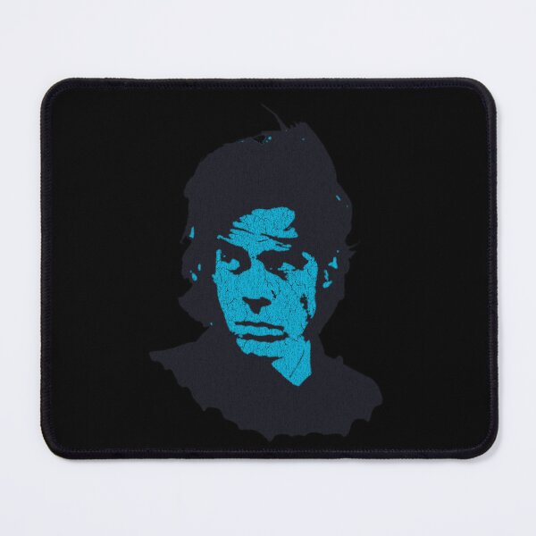 Item preview, Nick Cave Post Punk Gothic Noir Cyan Distressed Halftone Portrait designed and sold by surmind.
