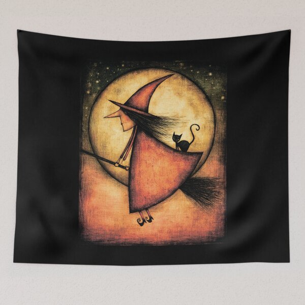 Item preview, Witch on a broomstick. Halloween. designed and sold by MagelliShop.