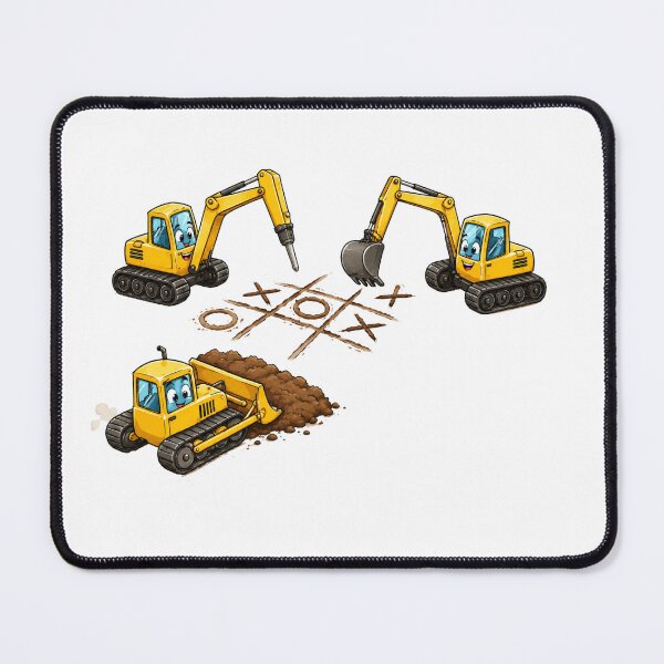 Item preview, Funny Excavator Tic Tac Toe Cartoon For kids designed and sold by waikibi ⭐⭐⭐⭐⭐.