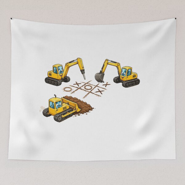 Item preview, Funny Excavator Tic Tac Toe Cartoon For kids designed and sold by waikibi ⭐⭐⭐⭐⭐.
