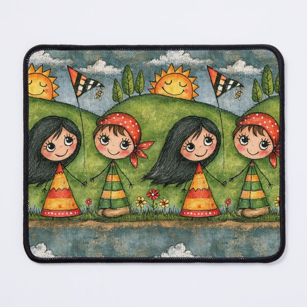 Item preview, Green Hills and Happy Children Landscape designed and sold by Piotrek0001.
