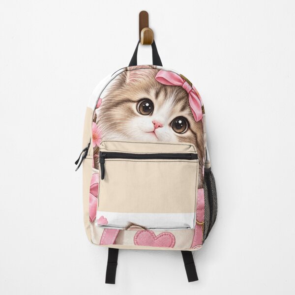 Item preview, Kawaii Pink Cherry Blossom Kitten Tote – Cute Cat Spring Aesthetic designed and sold by JL Studio - Cozy Arts.