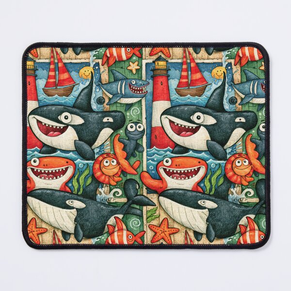 Item preview, Ocean Adventure Whale and Lighthouse Art designed and sold by Piotrek0001.