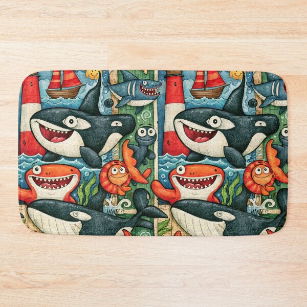 Item preview, Ocean Adventure Whale and Lighthouse Art designed and sold by Piotrek0001.