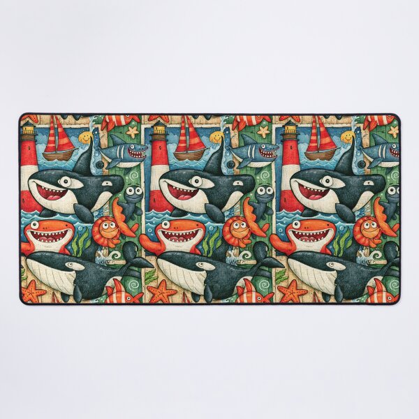 Item preview, Ocean Adventure Whale and Lighthouse Art designed and sold by Piotrek0001.