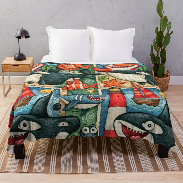 Item preview, Ocean Adventure Whale and Lighthouse Art designed and sold by Piotrek0001.