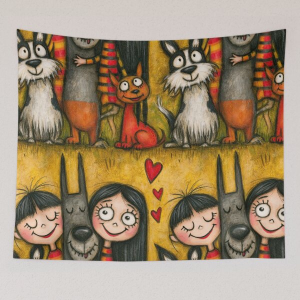 Item preview, Best Friends Girl and Pet Portrait Art designed and sold by Piotrek0001.