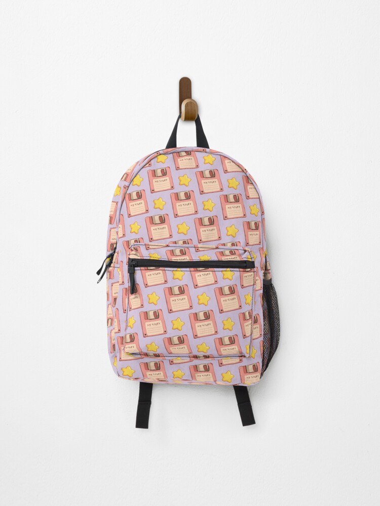 Thumbnail 1 of 3, Backpack, Floppy Disk Pattern – 90s Retro Computer Nostalgia 4 designed and sold by SimplePoDesign.