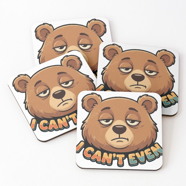 Item preview, I Can't Even Funny Sleepy Bear Retro Sticker designed and sold by RoyArt0.