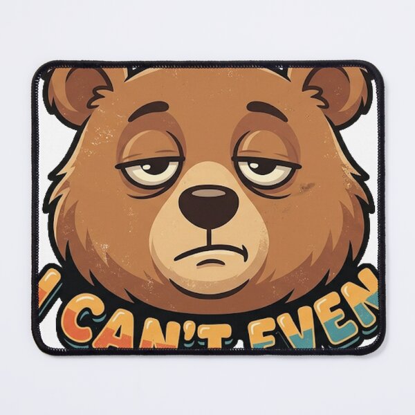 Item preview, I Can't Even Funny Sleepy Bear Retro Sticker designed and sold by RoyArt0.