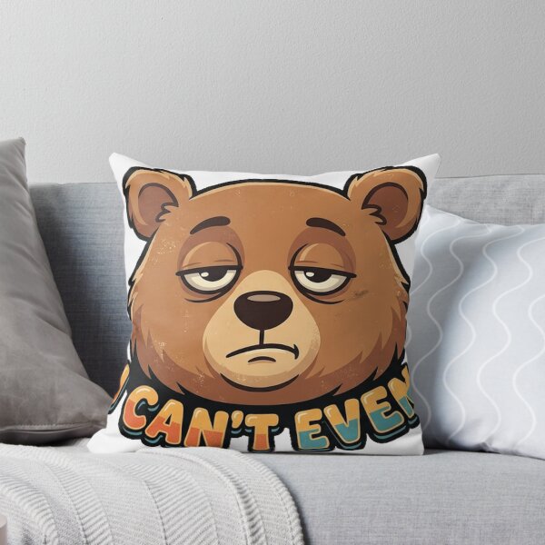 Item preview, I Can't Even Funny Sleepy Bear Retro Sticker designed and sold by RoyArt0.