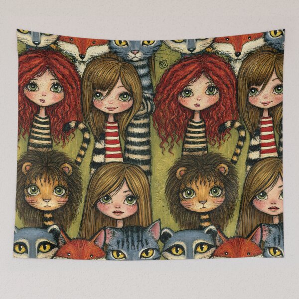 Item preview, Wild and Tame Cat Friends Illustration designed and sold by Piotrek0001.