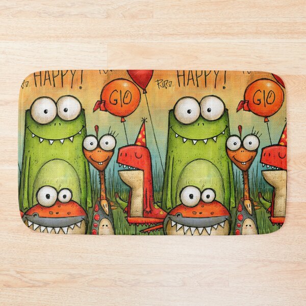 Item preview, Happy Dinosaur Celebration Party Art designed and sold by Piotrek0001.