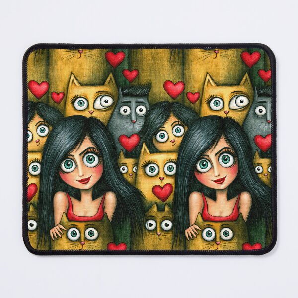 Item preview, Mysterious Cat Eyes and Hearts Garden Art designed and sold by Piotrek0001.