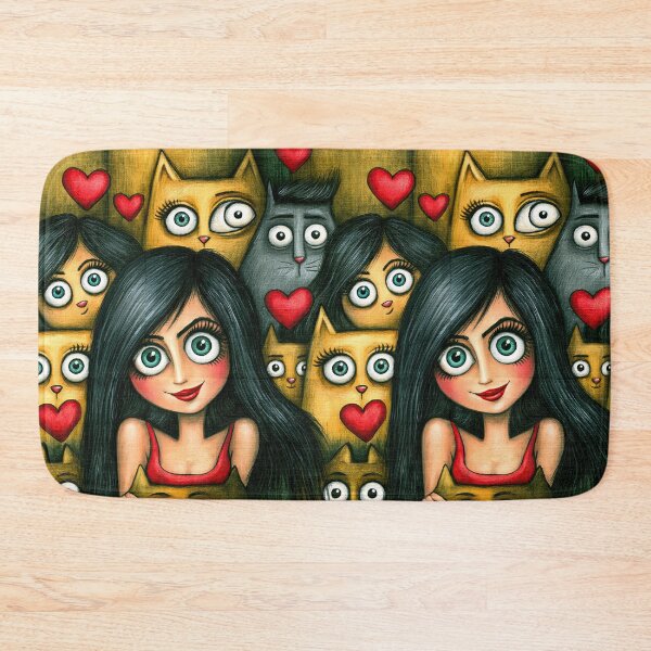 Item preview, Mysterious Cat Eyes and Hearts Garden Art designed and sold by Piotrek0001.