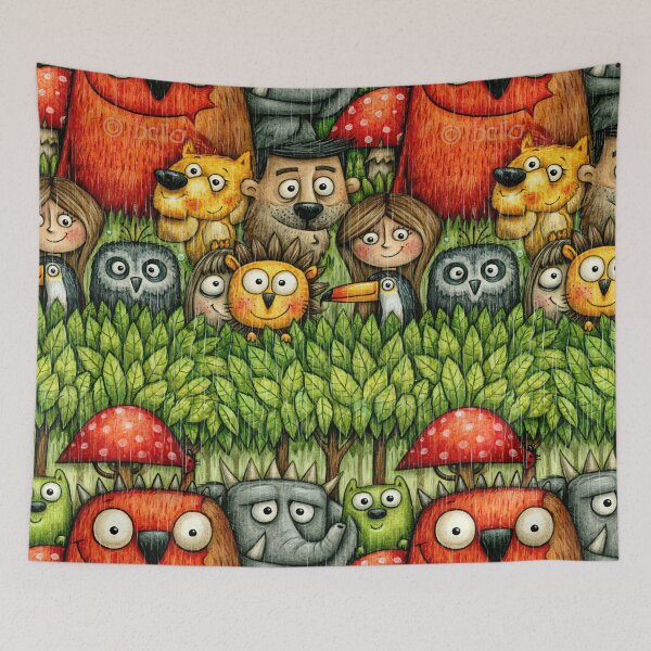 Item preview, Forest Bear and Friends Wildlife Art Art designed and sold by Piotrek0001.