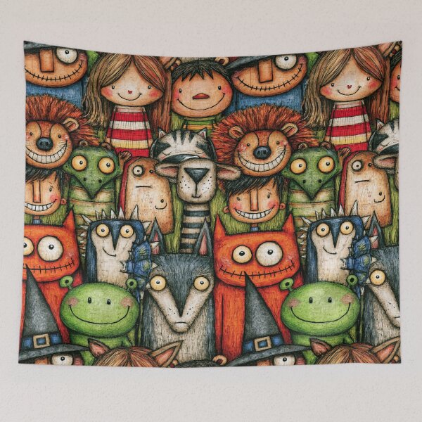 Item preview, Spooky Forest Wolf and Owl Folklore Art designed and sold by Piotrek0001.