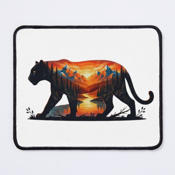 Item preview, Majestic Panther Double Exposure Sunset Mountain T-Shirt Design designed and sold by GabeMountainArt.