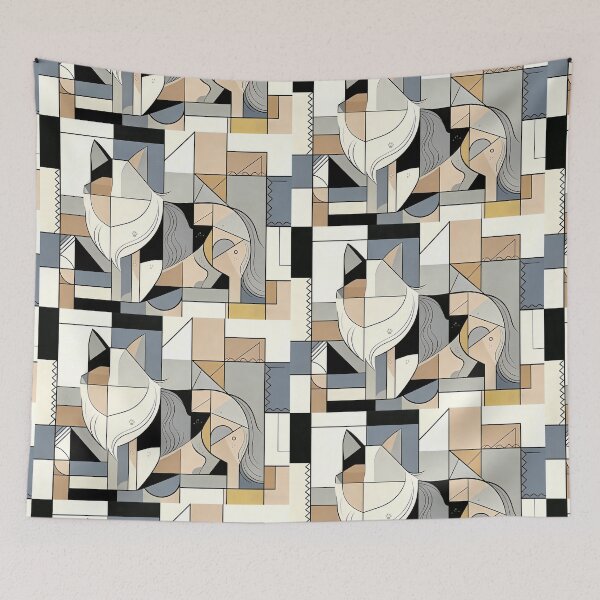 Item preview, cubist animal artwork designed and sold by forget45studio.