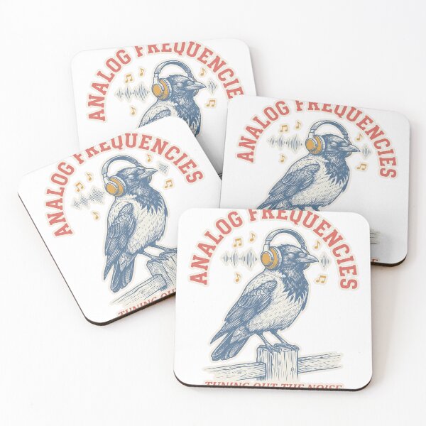 Item preview, Analog Frequencies Vintage Crow Headphones Woodcut Engraving T-Shirt Design designed and sold by KIDEnia.