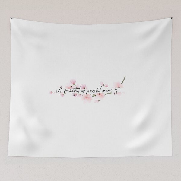 Item preview, A Pocketful of Peaceful Moments | Pink Floral Aesthetic Quote | Minimalist Flower Art designed and sold by BLOOMVELLE.