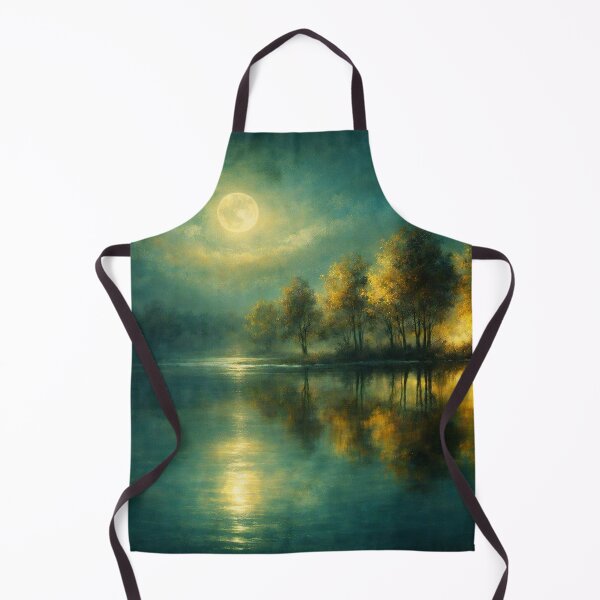 Item preview, Moonlight Over Peaceful Waters Landscape Art Print designed and sold by Joey Santiago.