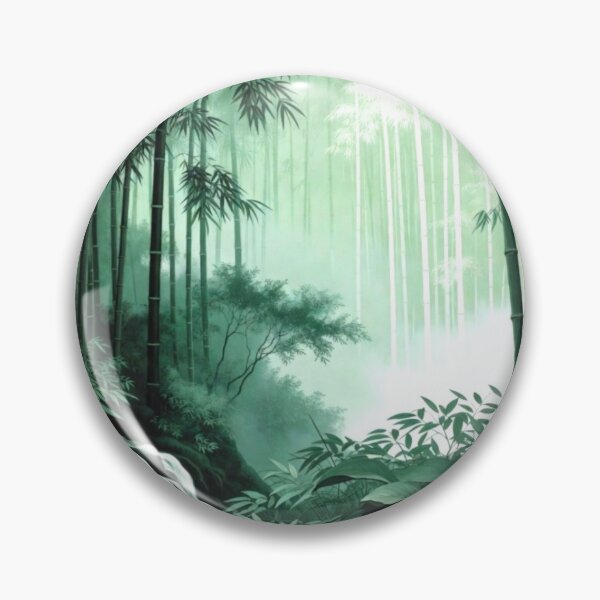 Item preview, Serene Misty Bamboo Forest Waterfall Zen Nature designed and sold by Nexus Space.