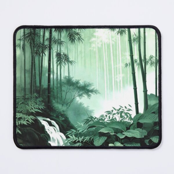 Item preview, Serene Misty Bamboo Forest Waterfall Zen Nature designed and sold by Nexus Space.