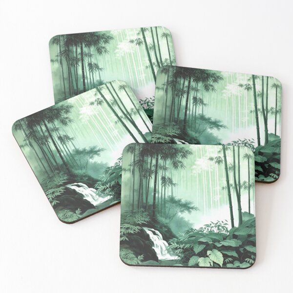 Item preview, Serene Misty Bamboo Forest Waterfall Zen Nature designed and sold by Nexus Space.