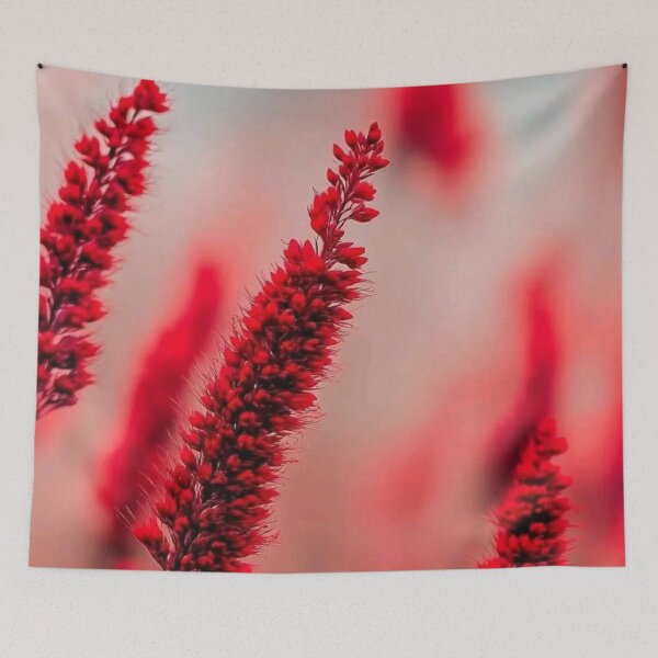 Item preview, Crimson Red Salvia Flowers Soft Bokeh Nature Photography designed and sold by LYAN-STORE.