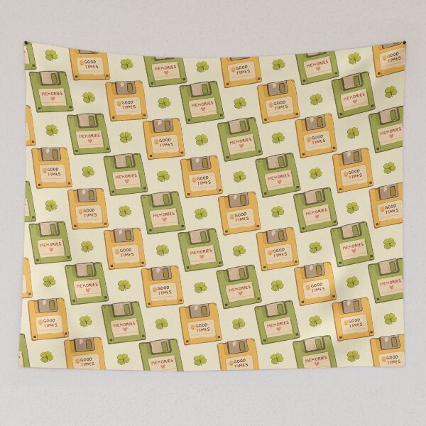 Item preview, 90s Floppy Disk and Nostalgic Memories Retro Pattern 1 designed and sold by SimplePoDesign.