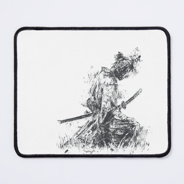 Item preview, Samurai Shogun Kneeling Ink Wash Aesthetic Poster designed and sold by drTerrens.