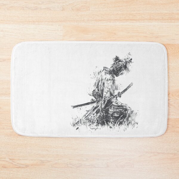 Item preview, Samurai Shogun Kneeling Ink Wash Aesthetic Poster designed and sold by drTerrens.