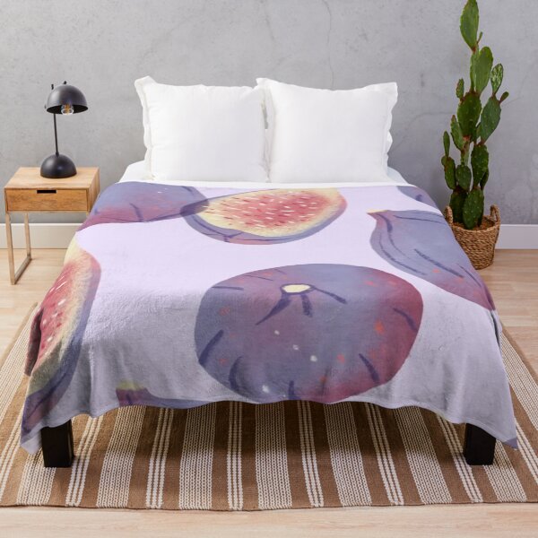 Item preview, Purple Figs Watercolor Slice Pastel Lilac Fruit Seamless Pattern designed and sold by LYAN-STORE.