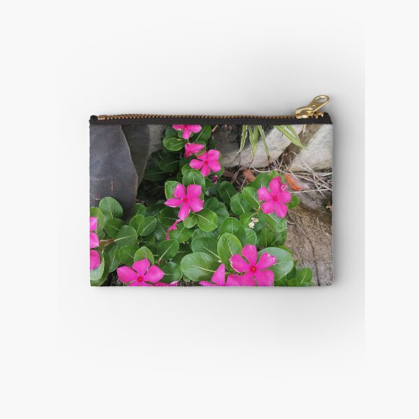 Item preview, Pink periwinkle flowers in a tropical garden designed and sold by PhuongVoArt.