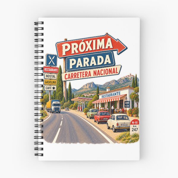 Item preview, Próxima Parada – Carretera Nacional, Vintage Spain Road Trip designed and sold by Past in Threads.