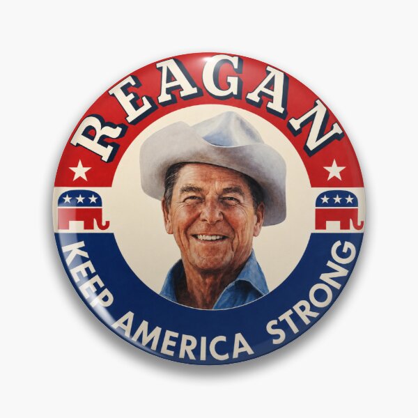 Item preview, Ronald Reagan Keep America Strong Button designed and sold by ArtSpireWorks.