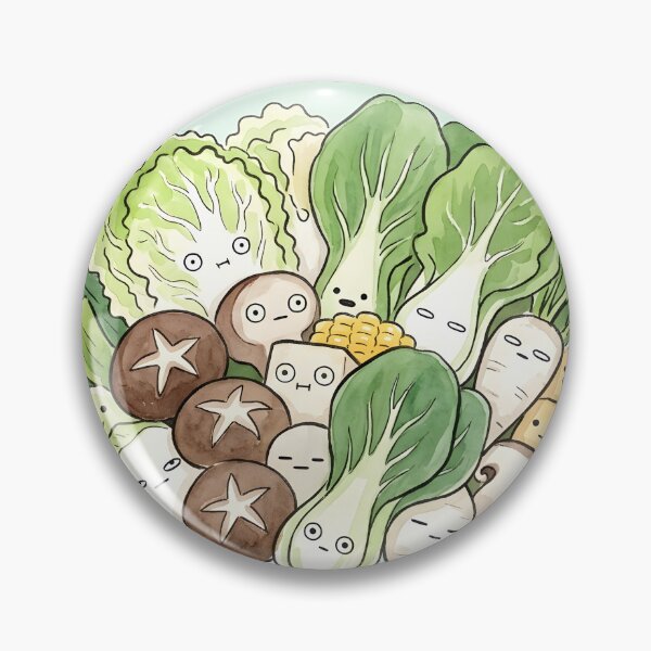 Item preview, Cute Hot Pot Vegetables Pile Kawaii Shabu Shabu Illustration designed and sold by DuckOddity.