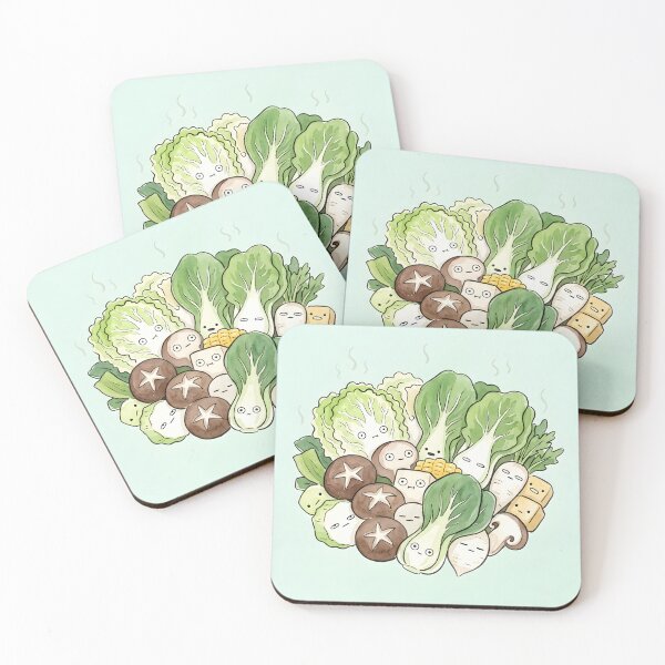 Item preview, Cute Hot Pot Vegetables Pile Kawaii Shabu Shabu Illustration designed and sold by DuckOddity.