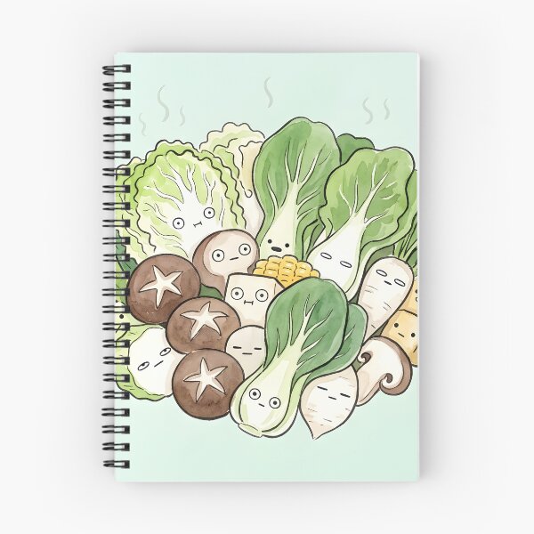 Item preview, Cute Hot Pot Vegetables Pile Kawaii Shabu Shabu Illustration designed and sold by DuckOddity.