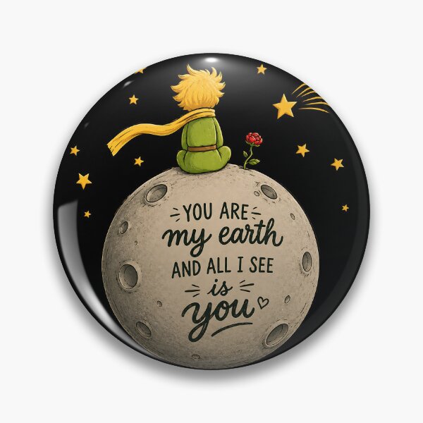 Item preview, You Are My Earth and All I See Is You Little Prince Inspired Romantic Quote with Moon, Stars and Rose Celestial Bookish Aesthetic designed and sold by Huddy-clothes.