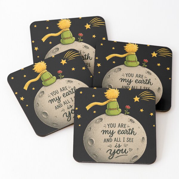 Item preview, You Are My Earth and All I See Is You Little Prince Inspired Romantic Quote with Moon, Stars and Rose Celestial Bookish Aesthetic designed and sold by Huddy-clothes.