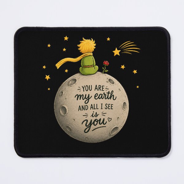 Item preview, You Are My Earth and All I See Is You Little Prince Inspired Romantic Quote with Moon, Stars and Rose Celestial Bookish Aesthetic designed and sold by Huddy-clothes.
