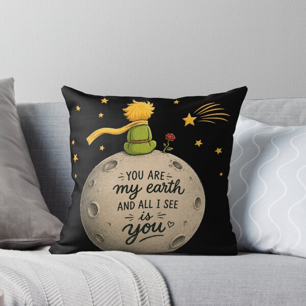Item preview, You Are My Earth and All I See Is You Little Prince Inspired Romantic Quote with Moon, Stars and Rose Celestial Bookish Aesthetic designed and sold by Huddy-clothes.