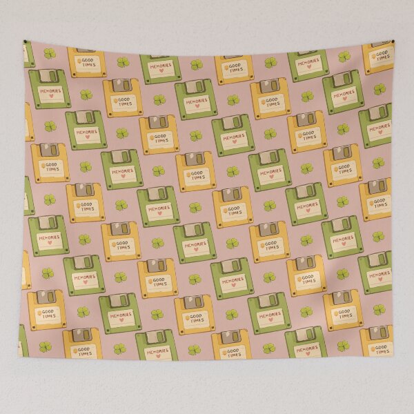 Item preview, 90s Floppy Disk and Nostalgic Memories Retro Pattern 7 designed and sold by SimplePoDesign.