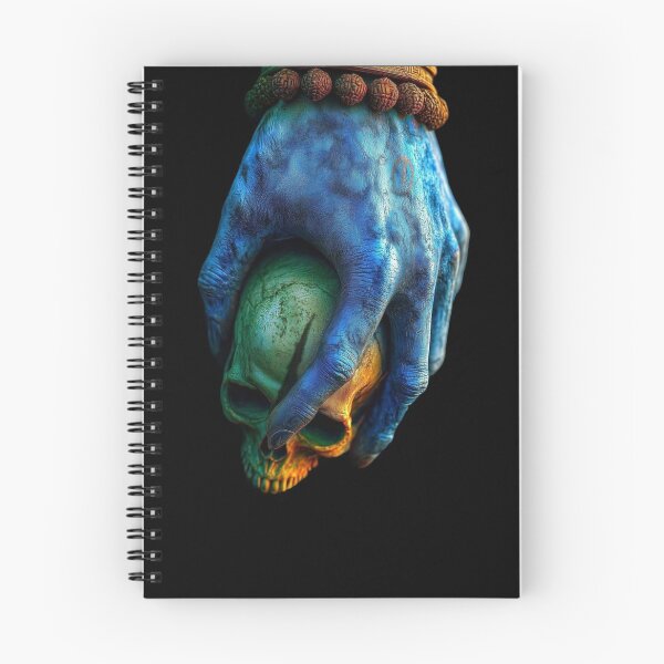 Item preview, Lord Shiva Hand Holding Skull Art - Mahadev Rudraksha Blue Hand Cyberpunk 3D Graphic designed and sold by GrimNest.